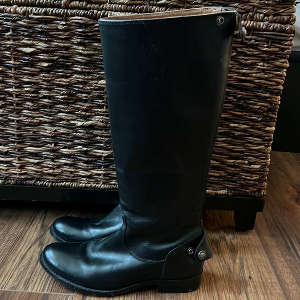 Frye Melissa button back tall boots with zipper on the back,perfect shape